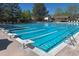Outdoor pool featuring clear blue water, multiple lanes, starting blocks, and plenty of space for swimming at 7354 S Robb St, Littleton, CO 80127