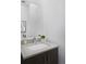 Modern bathroom featuring a sleek vanity with a vessel sink, minimalist fixtures, and neutral decor at 2857 S Pancratia St, Denver, CO 80236