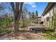 A spacious wooden deck overlooks the trees in the backyard, featuring a relaxing place to sit and enjoy nature at 2949 Vivian St, Wheat Ridge, CO 80215