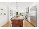 Bright kitchen with a large island with seating, stainless steel appliances and ample counter space at 421 Saint Paul St, Denver, CO 80206