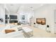 Spacious living room featuring a white sectional sofa, kitchenette, and flat-screen TV at 421 Saint Paul St, Denver, CO 80206