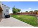 Large backyard with lush lawn, mature tree, retaining wall and space for entertaining at 11323 Albion St, Thornton, CO 80233