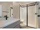 Well-lit bathroom with sleek glass shower and modern fixtures at 1732 Stable View Dr, Castle Pines, CO 80108