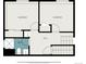 Floor plan features two bedrooms, a shared bathroom, hall and stair access at 11510 Otis St, Westminster, CO 80020