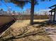 Large backyard with mature trees casting shadows on the lawn, perfect for relaxation and recreation at 1051 Jasper St, Aurora, CO 80011