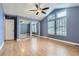 Bedroom featuring a high ceiling with can light fixtures and a ceiling fan at 9902 Independence St, Broomfield, CO 80021