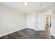 Bedroom boasts a closet, interior door and neutral paint and trim at 3745 Balderas St, Brighton, CO 80601