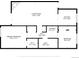 Floorplan featuring the primary bedroom, living room, kitchen, bath, laundry and second bedroom at 3656 S Depew St # 102, Denver, CO 80235