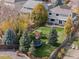 Aerial view showcasing large backyard, landscaping, and playset at 5604 S Yakima Way, Aurora, CO 80015