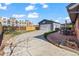 Spacious backyard featuring a detached garage with basketball hoop, patio, and ample parking space at 421 Iola St, Aurora, CO 80010