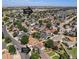 Wonderful aerial view of the neighborhood, highlighting nearby Highway 85 and mature trees at 1030 S Fulton Ave, Fort Lupton, CO 80621