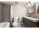 Updated bathroom features a modern vanity and a tiled shower-tub, offering a clean aesthetic at 50 S Boulder Cir # 5022, Boulder, CO 80303