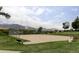 Outdoor basketball court with mountain views provides a recreational area in the community at 7700 Bison Ct, Littleton, CO 80125