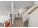 View of a dining area featuring a ceiling fan and four chairs at 1315 Estes St # 13C, Denver, CO 80215