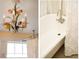 Bathroom displaying the bathtub and flower-shaped chandelier at 7835 Valley View St, Louviers, CO 80131
