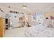 Charming bedroom featuring a white iron bed frame, ceiling fan and shelves with decorative accents, and a bright airy aesthetic at 7835 Valley View St, Louviers, CO 80131