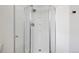 Clean and efficient glass-enclosed shower stall at 11586 Chase Way, Westminster, CO 80020