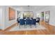 Dining room with modern light fixture, hardwood floors, and lots of space at 2501 Vrain St, Denver, CO 80212