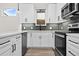 Modern kitchen with white cabinets and stainless steel appliances at 3955 W 13Th Ave, Denver, CO 80204