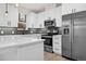 Contemporary kitchen with white cabinetry and stainless steel appliances at 3955 W 13Th Ave, Denver, CO 80204