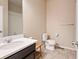 Cozy bathroom featuring modern fixtures and tiled floors at 6049 Sandstone Cir, Erie, CO 80516