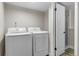 Modern laundry room with a washer, dryer, and convenient access to a shower at 9275 W Euclid Ave, Littleton, CO 80123