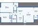 A floor plan featuring the layout of the unit, including the bedroom, bathroom, dining room, kitchen, living room, and balcony at 10792 E Exposition Ave # 353, Aurora, CO 80012