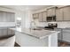 Modern kitchen with stainless steel appliances, gray cabinets, and granite countertops at 28621 E 8Th St, Watkins, CO 80137