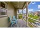 Covered patio with string lights, light-blue chairs, and an open view of the street at 1754 W 66Th Ave, Denver, CO 80221