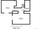 Upper floor layout showing two bedrooms, a bathroom, upper landing, and a hall at 1219 S Yosemite Way # 63, Denver, CO 80247