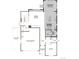 Floor plan of the first floor featuring a great room, kitchen, and 2-car garage at 25234 E Warren Pl, Aurora, CO 80018