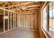 Unfinished room showcases new window and stud framing, ready to be transformed into your dream space at 404 S Oneida Way, Denver, CO 80224
