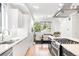 Modern kitchen with white cabinets, stainless steel appliances, and hardwood floors at 3658 Quivas St, Denver, CO 80211