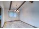 Dining area with neutral carpeting and chandelier at 2621 S Kingston Ct, Aurora, CO 80014