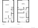 Two-story floorplans featuring kitchens, living rooms, bathrooms, and bedrooms at 2279 Coronado Pkwy # B, Denver, CO 80229