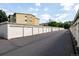 Exterior shot of garages at this complex at 695 S Alton Way # 5A, Denver, CO 80247