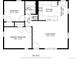 Floor plan showing two bedrooms, kitchen, living room, and bath at 1846 S Lowell Blvd, Denver, CO 80219