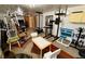 The basement is set up as an exercise room and seating area at 2213 S Meade Street, Denver, CO 80219