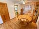 Cozy dining room with a wooden table set, a ceiling fan, and natural light at 2213 S Meade Street, Denver, CO 80219