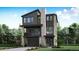 New modern three-story home with stone accents and a two-car garage; balcony on the second level at 16123 W Dequesne Dr, Morrison, CO 80465