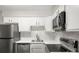 Modern kitchen with stainless steel appliances and white cabinets at 3663 S Sheridan Blvd # 2, Denver, CO 80235