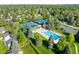 Aerial view of a neighborhood pool and tennis courts at 6829 S Niagara Ct, Centennial, CO 80112