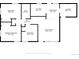 Detailed floor plan illustrating the layout of the home, including bedroom, bath, kitchen, and living room dimensions at 5085 E Missouri Ave, Denver, CO 80246