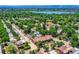 Stunning aerial view of the neighborhood with lush trees, single-Gathering homes, and a lake in the distance at 3922 W 29Th Ave, Denver, CO 80212