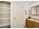 This bathroom features a linen closet and ample storage at 17865 Smugglers Rd, Monument, CO 80132