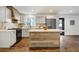 Modern kitchen features a kitchen island, stainless steel appliances, and hardwood floors at 17865 Smugglers Rd, Monument, CO 80132