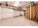 Unfinished basement with insulation, exposed beams and unfinished flooring at 37094 Still Rock Pt, Elizabeth, CO 80107