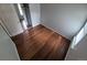 Bedroom showcasing hardwood floors and a closet, complemented by fresh paint for a clean, updated feel at 3735 S Lewiston St, Aurora, CO 80013