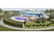 Community pool area surrounded by lush greenery and a black metal fence at 3353 N Catawba Way, Aurora, CO 80019