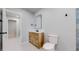 Bathroom featuring a modern vanity and fixtures with ample lighting at 867 Hill And Dale Rd # B, Golden, CO 80401